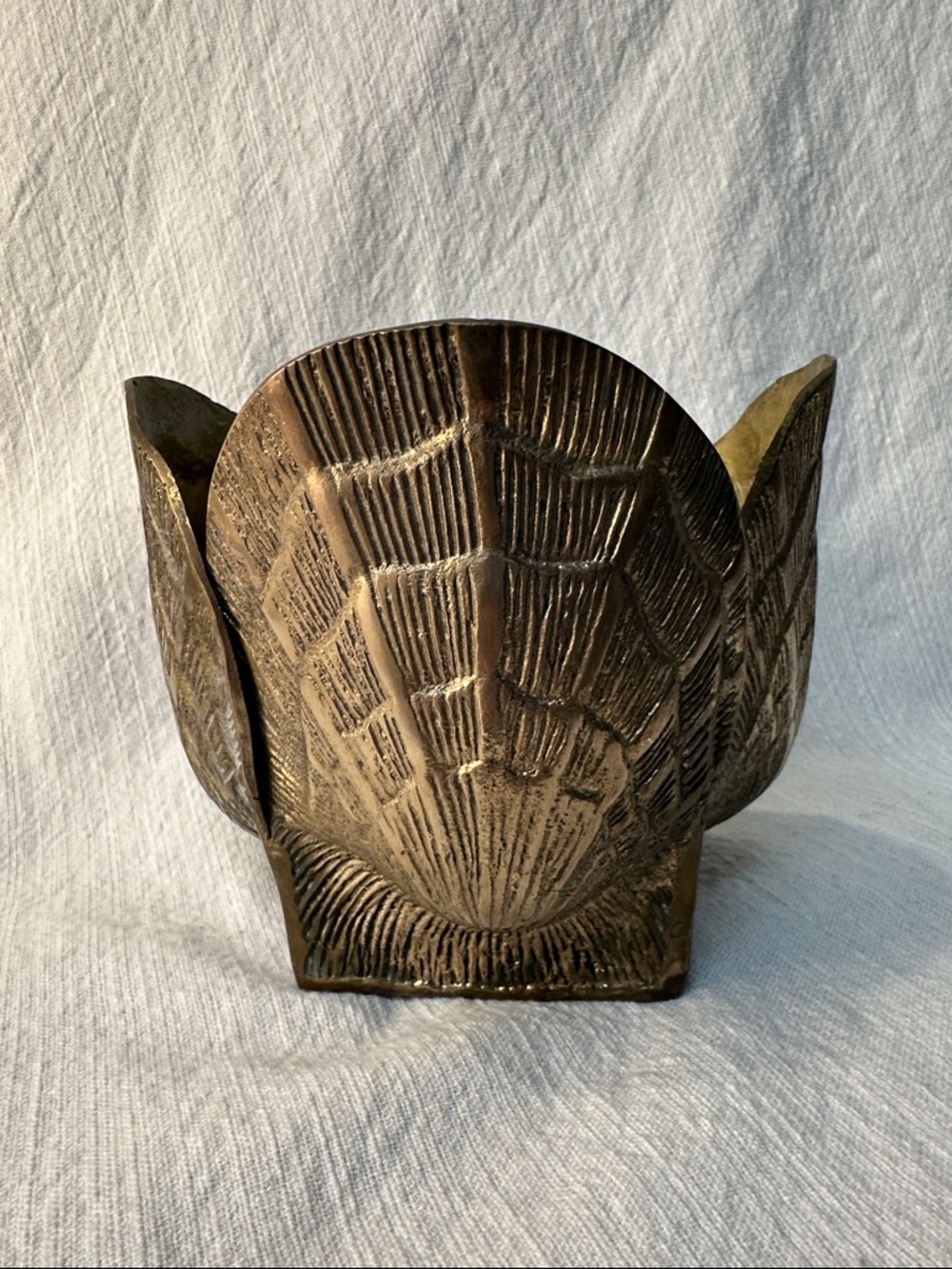 Vintage Brass Mollusk Shell Planter